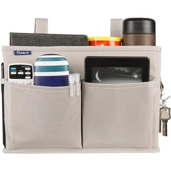 Bedside Caddy Hanging Bed Organizer Storage Bag Pocket for Bunk & Hospital Beds - Picture 4 of 7